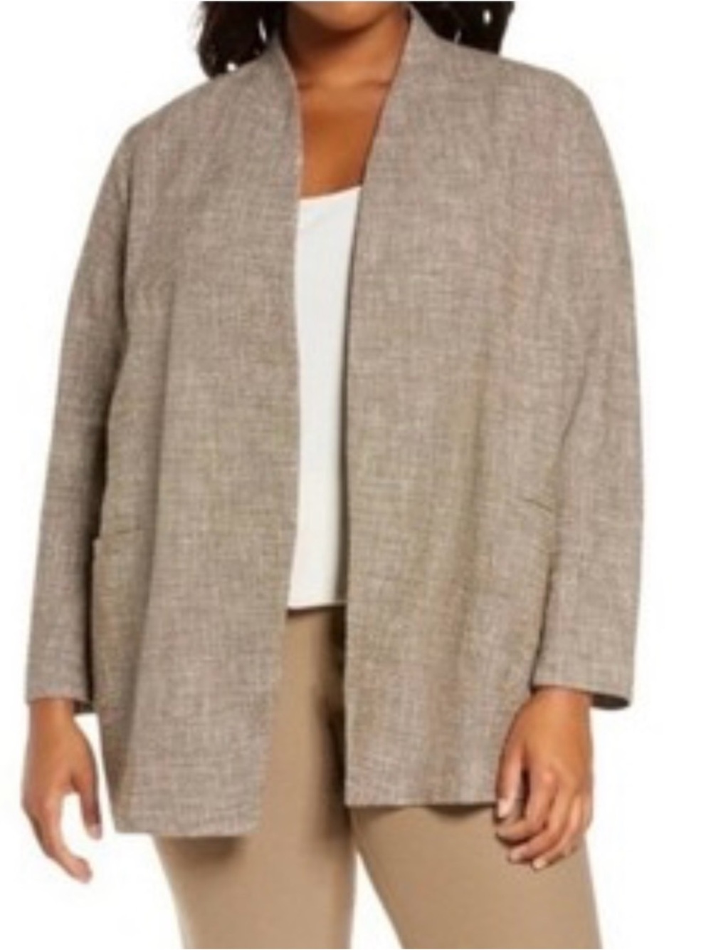 Eileen Fisher Driftwood Open Front Jacket NWT - Picture 7 of 7